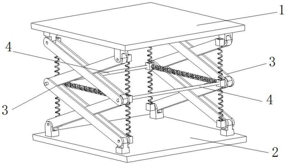 一種具有負(fù)剛度特性的多層張拉結(jié)構(gòu)減震平臺機(jī)構(gòu)