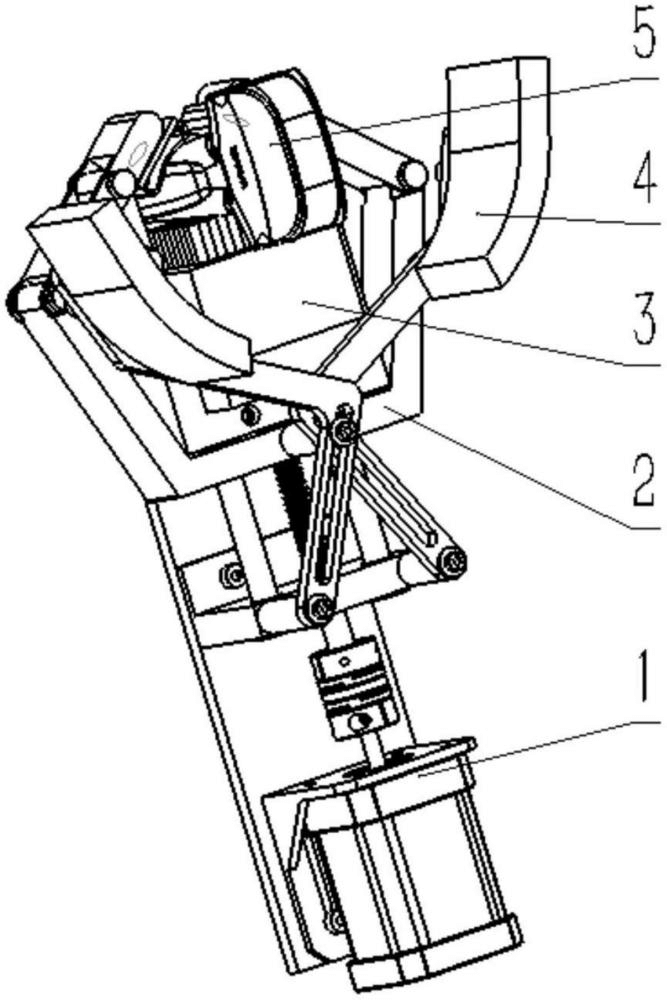 一種六桿自動定心夾持機械手